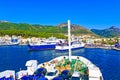 Igoumenitsa Ferry Port seen from leaving ferry boat deck Greece Royalty Free Stock Photo