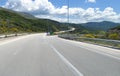 Igoumenitsa, Greece, May 24 2019 On the highway that crosses the continental Greece