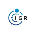 IGR letter technology logo design on white background. IGR creative initials letter IT logo concept. IGR letter design Royalty Free Stock Photo
