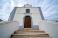 Igreja da Misericordia church, in pretty blue and white colors in Aljezur Portugal, Algarve region