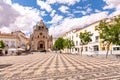 The Igreja de Nossa Senhora da Assuncao in front of the central square in the castle town of Elvas in the Alentejo, Portugal Royalty Free Stock Photo