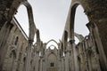 Igreja do Carmo ruins in Lisbon, Portugal. Royalty Free Stock Photo