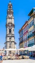 View of   E Torre dos Clerigos Church, landmark of Porto, UNESCO World Cultural Heritage Site, Portugal Royalty Free Stock Photo