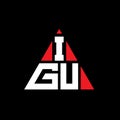 IGU triangle letter logo design with triangle shape. IGU triangle logo design monogram. IGU triangle vector logo template with red