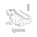 Iguana Alphabet ABC Coloring Page I