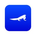 Iguana icon digital blue