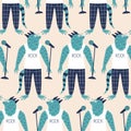 Iguana rock singer in white T-shirt with microphone vector illustration. Funny animal character in clothes seamless pattern.