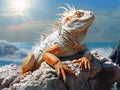Iguana Taking Sun  Made With Generative AI illustration Royalty Free Stock Photo