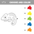 Iguana to be colored. Coloring book for children. Visual game.