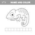 Iguana to be colored. Coloring book for children. Visual game.