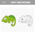 Iguana to be colored. Coloring book for children. Visual game. Royalty Free Stock Photo