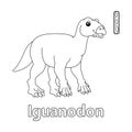 Iguanodon Alphabet Dinosaur ABC Coloring Page I