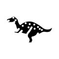 iguanodon dinosaur animal glyph icon vector illustration