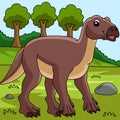 Iguanodon Dinosaur Colored Cartoon Illustration Royalty Free Stock Photo