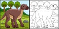 Iguanodon Dinosaur Coloring Page Illustration