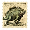 Iguanodon Stamp: A Unique Dinosaur Illustration By Ravi Zupa