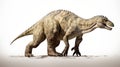 Iguanodon On White Background: Full Body Dinosaur Illustration