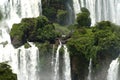 Iguazu Falls, Argentina, Part of the Falls coming out the rainforest Royalty Free Stock Photo