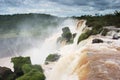 Iguazu Falls on the border of Brazil and Argentina Royalty Free Stock Photo