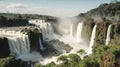 Iguazu Falls on the border of Brazil and Argentina. One of the world\'s great natural Royalty Free Stock Photo