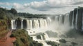 Iguazu Falls on the border of Brazil and Argentina. One of the world\'s great natural wonders Royalty Free Stock Photo
