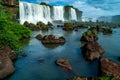 Iguazu Falls on the border of Brazil and Argentina in South America. the largest waterfall system on Earth