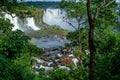 Iguazu Falls on the border of Brazil and Argentina in South America. the largest waterfall system on Earth