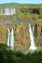 Iguazu falls at the Brazilian side, Amazing UNESCO World Heritage Site in Foz do Iguacu, Brazil Royalty Free Stock Photo