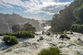 The Iguazu Falls with clouds and blue sky