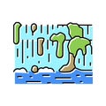 iguazu falls color icon vector illustration