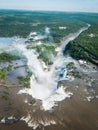 Aerial View of Iguazu Falls on the Border of Argentina and Brazil Royalty Free Stock Photo