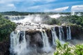 Iguazu Falls, the largest series of waterfalls of the world, located at the Brazilian and Argentinian border Royalty Free Stock Photo