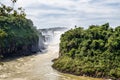 Iguazu Falls, the largest series of waterfalls of the world, located at the Brazilian and Argentinian border Royalty Free Stock Photo