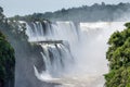 Iguazu Falls, the largest series of waterfalls of the world, located at the Brazilian and Argentinian border Royalty Free Stock Photo