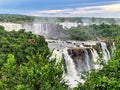 Iguazu Falls, the largest series of waterfalls of the world, located at the Brazilian and Argentinian border Royalty Free Stock Photo