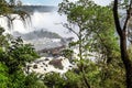 Iguazu Falls, the largest series of waterfalls of the world, located at the Brazilian and Argentinian border Royalty Free Stock Photo