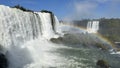 Iguazu Falls Majesty: A Natural Wonder in Brazil, rainbow midday Royalty Free Stock Photo