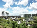 Iguazu Falls are one of the world`s famous natural waterfalls, on the border of Brazil and Argentina.