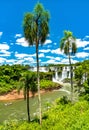 Iguazu Falls in a tropical rainforest in Argentina Royalty Free Stock Photo