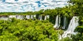 Iguazu Falls in a tropical rainforest in Argentina Royalty Free Stock Photo