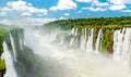 Iguazu Falls in a tropical rainforest in Argentina Royalty Free Stock Photo