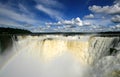 Iguazu waterfall with rainbow Royalty Free Stock Photo