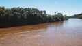 Iguazu waterfalls on the border of Brazil and Argentina in Argentina Royalty Free Stock Photo