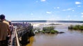 Iguazu waterfalls on the border of Brazil and Argentina in Argentina Royalty Free Stock Photo