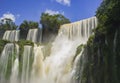 Iguazu waterfalls long exposure lid up by sun, Argentina