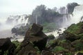 Iguazu Waterfalls in Parque Nacional Iguazu, border of Brazil and Argentina Royalty Free Stock Photo