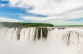 Iguazu waterfalls on a sunny day in summer. Photo at Argentinian, Devil throat