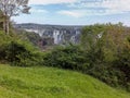 The Iguazu falls: multiplicity of small water falls along the Iguazu river, view from Brazil side Royalty Free Stock Photo