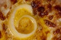 igure 6 of melted butter on baking. Ajarian khachapuri, filled with cheese and topped with a raw egg and butter