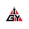 IGY triangle letter logo design with triangle shape. IGY triangle logo design monogram. IGY triangle vector logo template with red Royalty Free Stock Photo